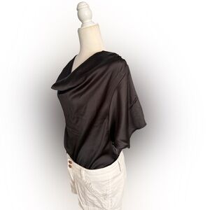 Short Sleeve Satin Blouse